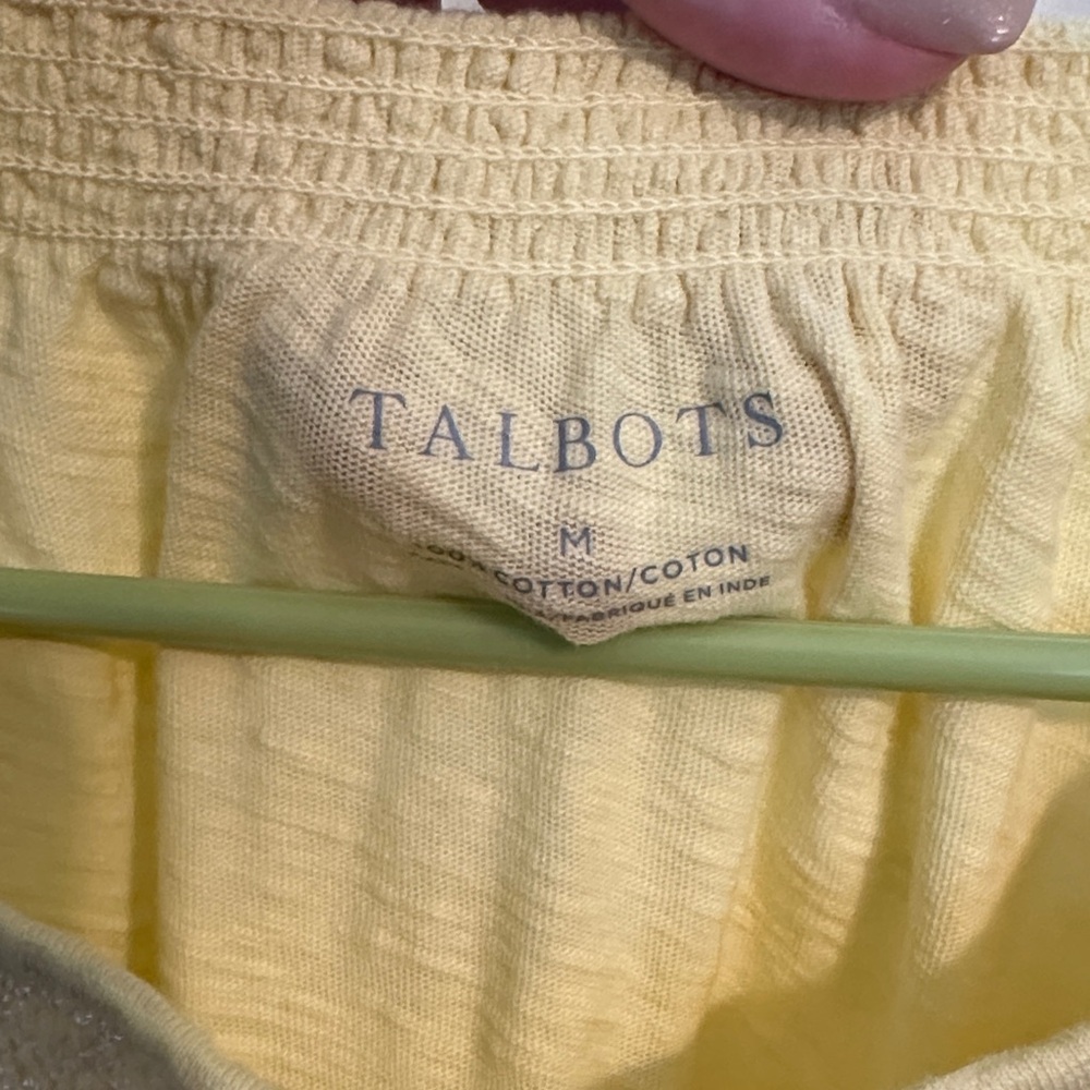 0110 Talbots Soft Yellow Blouse womens size medium - Picture 4 of 5